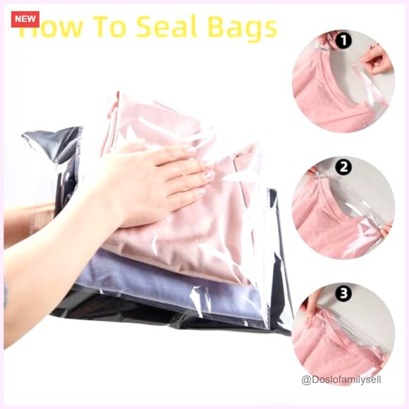 Self Sealing Cellophane Bags with Vent Holes, 120 Pcs Resealable Clear Poly Bags - Picture 4 of 6